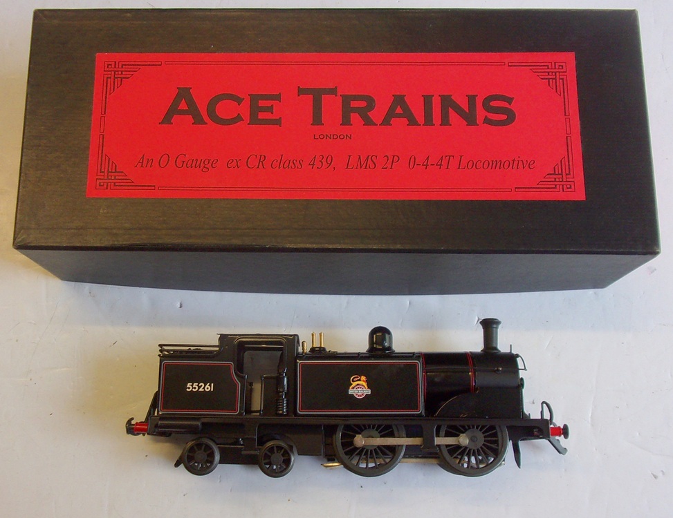 O GAUGE LOCOMOTIVE BY ACE TRAINS, as new, but second hand, complete with all paperwork, packing etc. "Caledonian Railway Class 439 later LMS 2P Tank, 3 rail pickup. (2 x images to view)