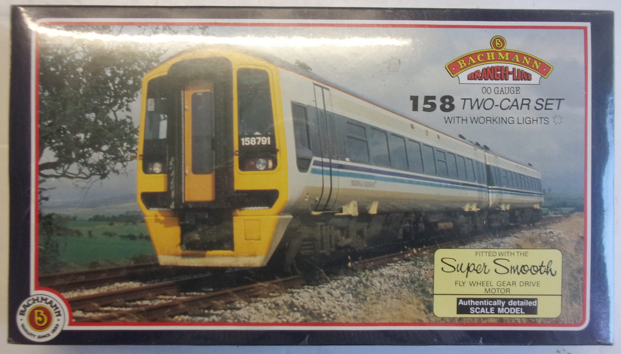 BACHMANN OO CLASS 158 & CAR UNIT.  New in box with unbroken plastic wrapper.