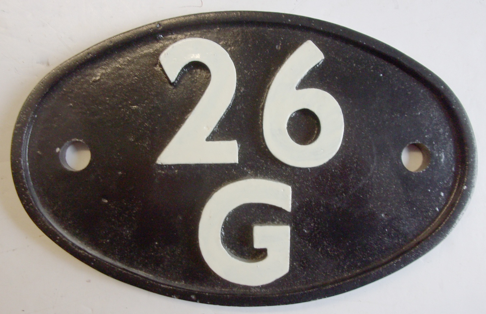 Repro Shed Plate "26G", cast in aluminium, exact copy and dimensions.