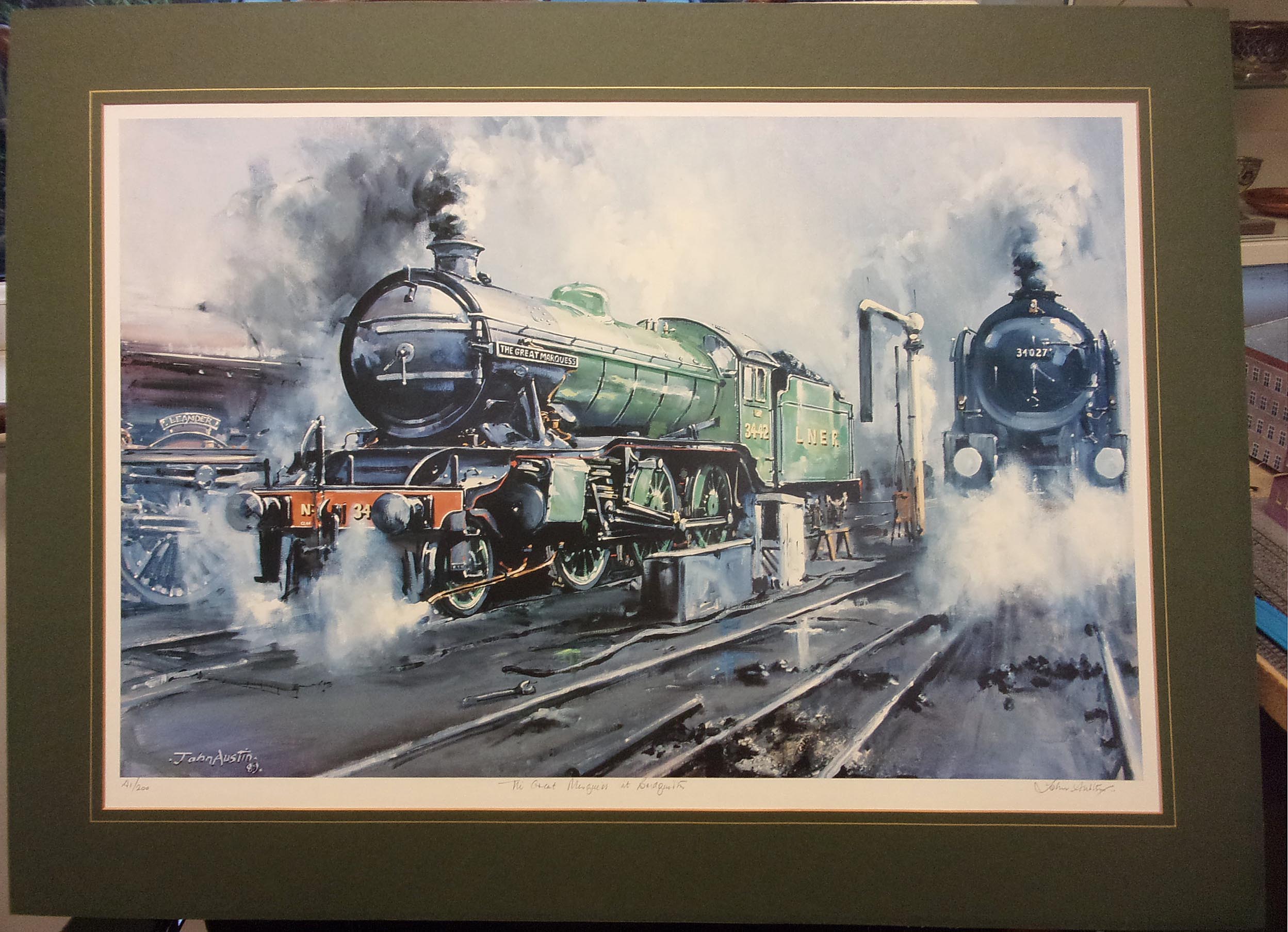"Great Marquess" signed ltd ed. 23" x 15", "Whipping Station" signed ltd ed. 11" x 7", "Talybont on Usk" signed ltd ed. 15" x 10", "Gresley Original Painting Watercolour" 16" x 9", 4  x prints 16" x 12".  ( 5 x images to view)
