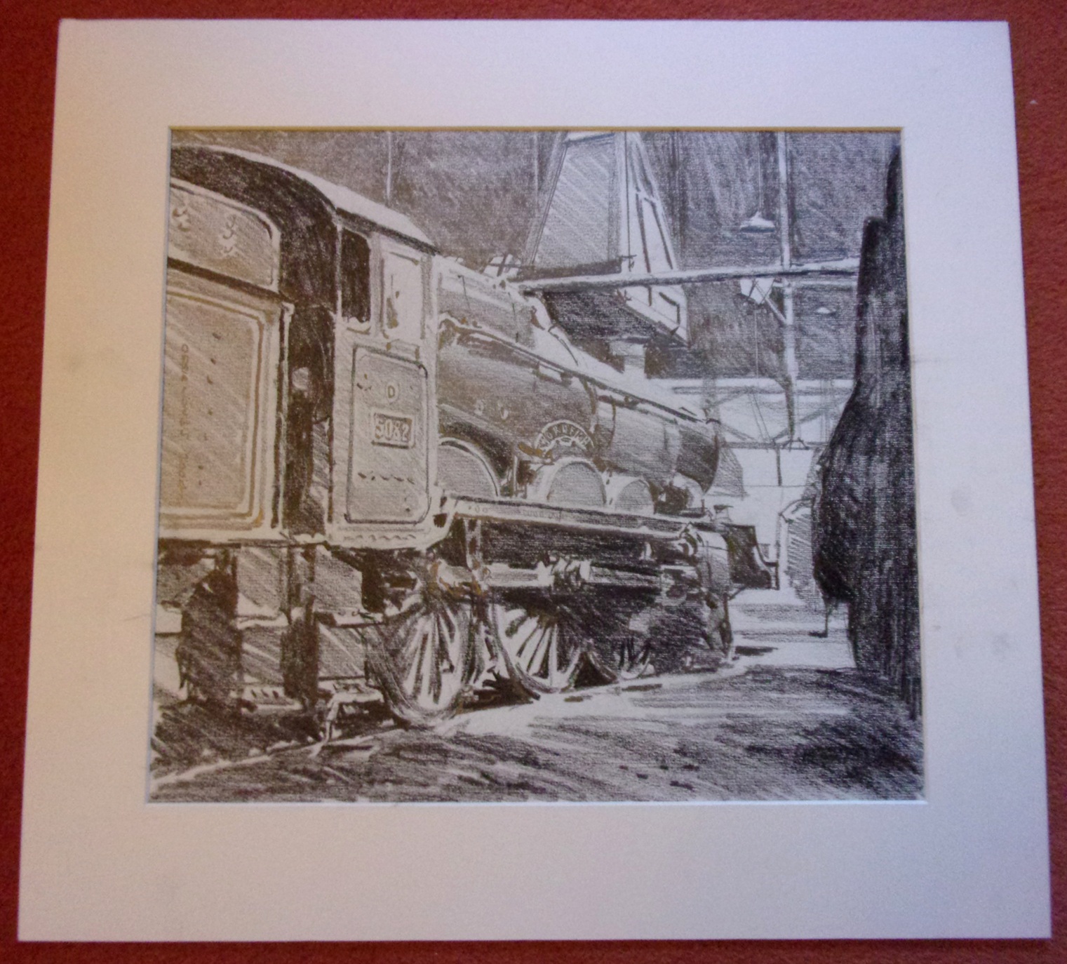 Original Artwork in charcoal, mounted on card.