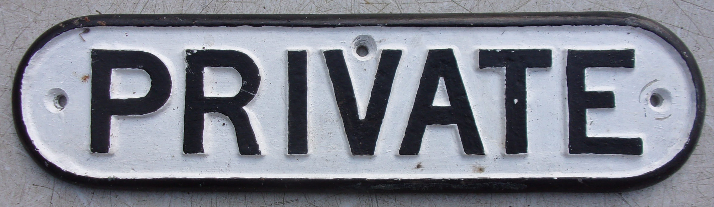 Repro LNER Doorplate "PRIVATE", Resin construction 13" x 3 1/4".  v.g.c.