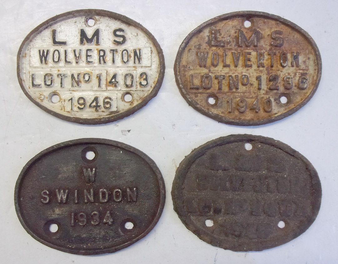 4 x Central Wagon Repair Plates, cast iron.