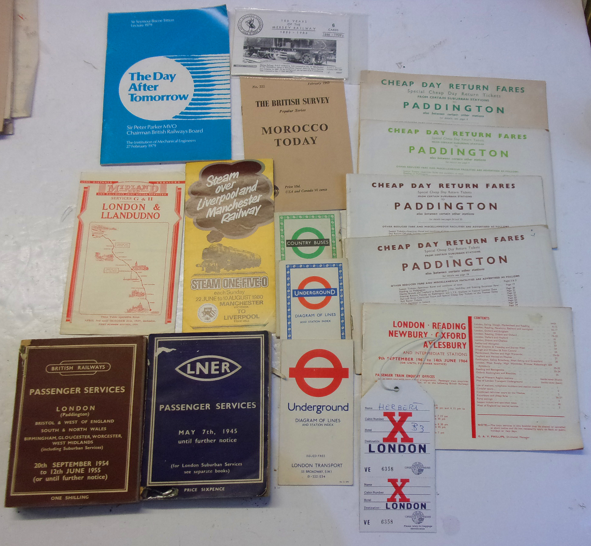 Quantity of Timetables etc, as pictured.