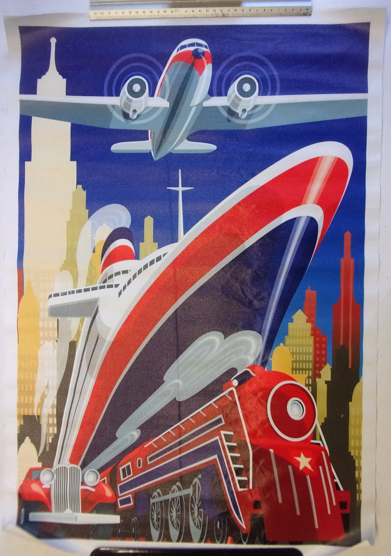 Very Striking Poster/Picture of USA Travel.  Very vibrant on linenised plastic. v.g.c. Approx. 20" x 30".