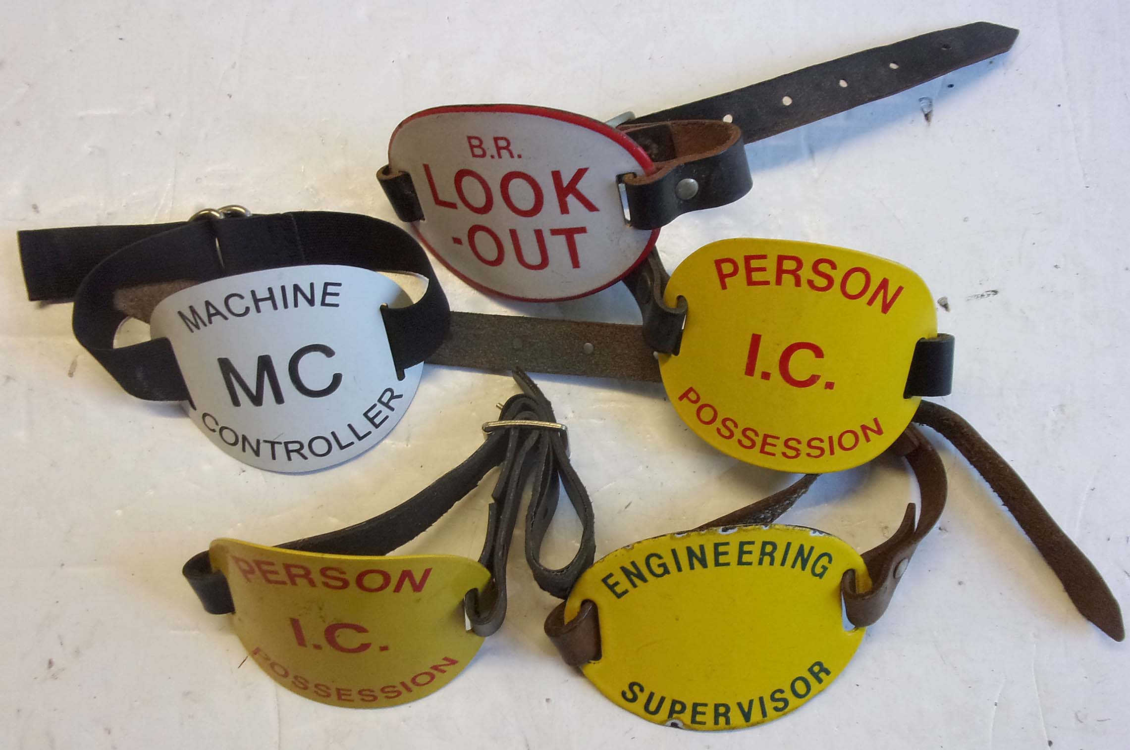 5 x Railway Armbands, all complete.