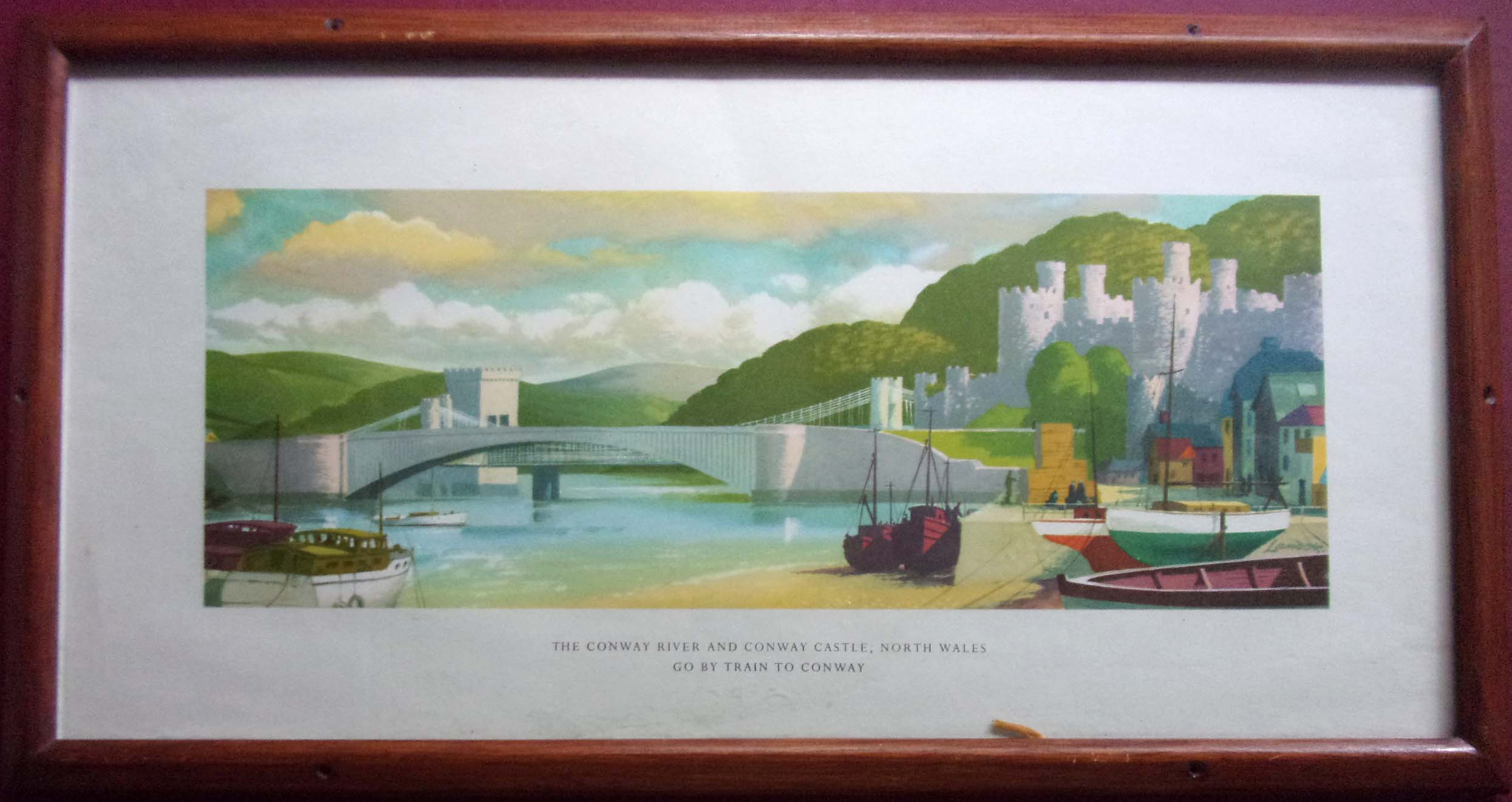 Carriage Print "Conway River, Bridge & Castle".