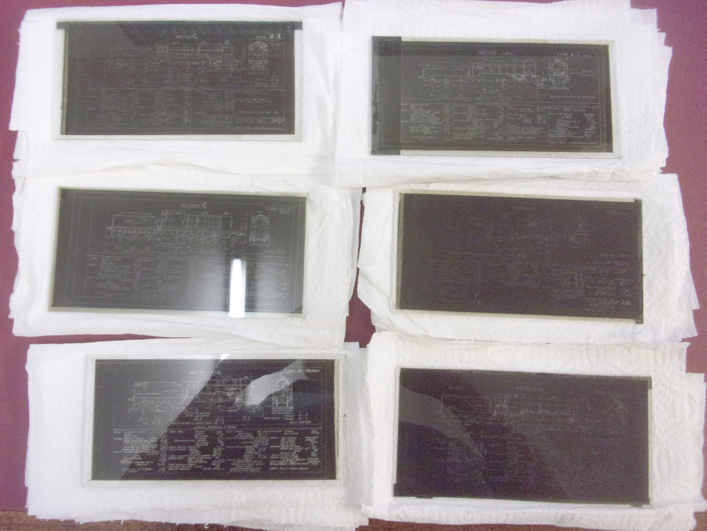Glass negatives of LNER Loco Drawings Ilford Ordinary Plates, very good condition, rare survivor. Probably ex Doncaster Plant.