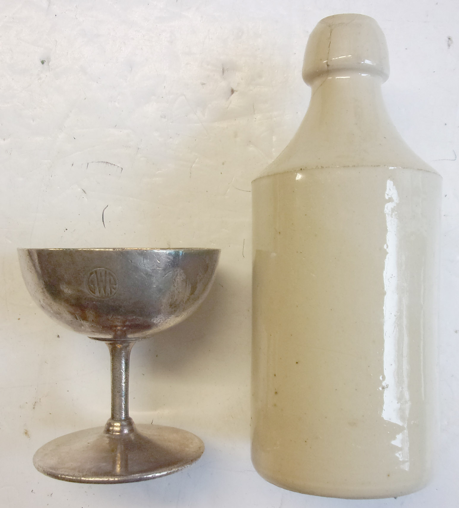 GWR Sundae Dish EPNS Grouping Era, ex Darlington.  3 1/8" high.  v.g.c for age, show usage wear & ink bottle.