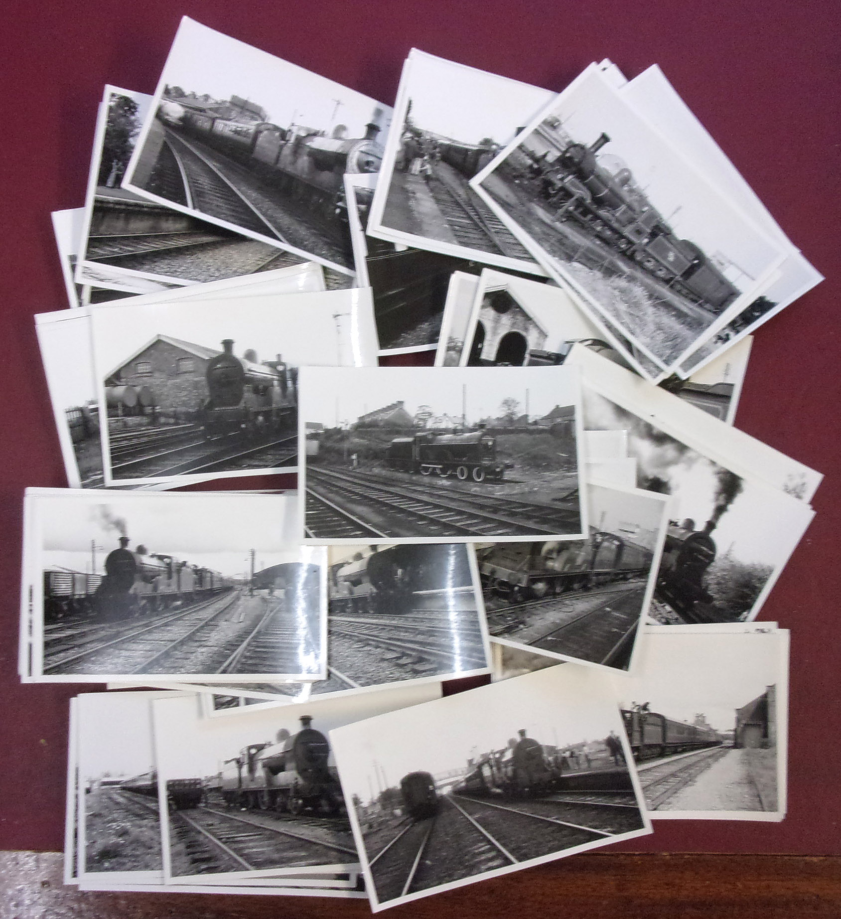 100 x plus b&w post card size prints, Irish Railways.  Very good photography, annotated with copyright.