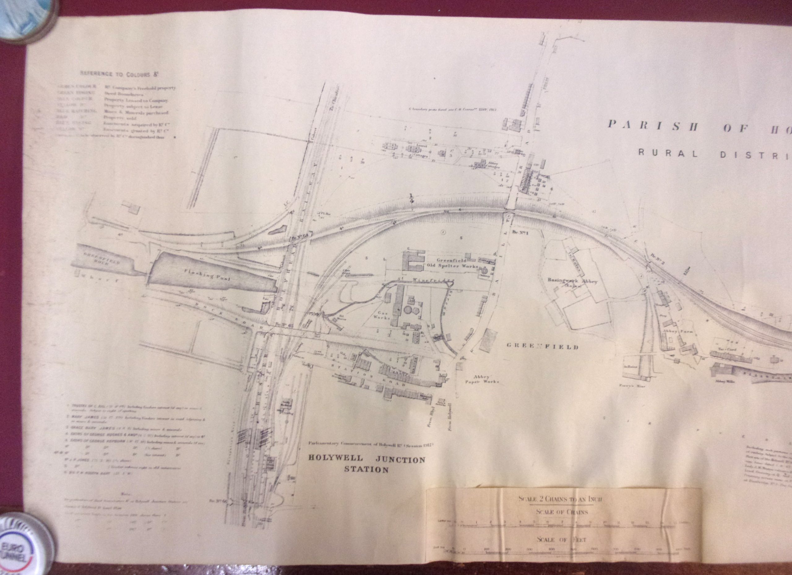 Diagram of Holywell Junction on paper 72" x 20". v.g.c. ( 2 x images to view)
