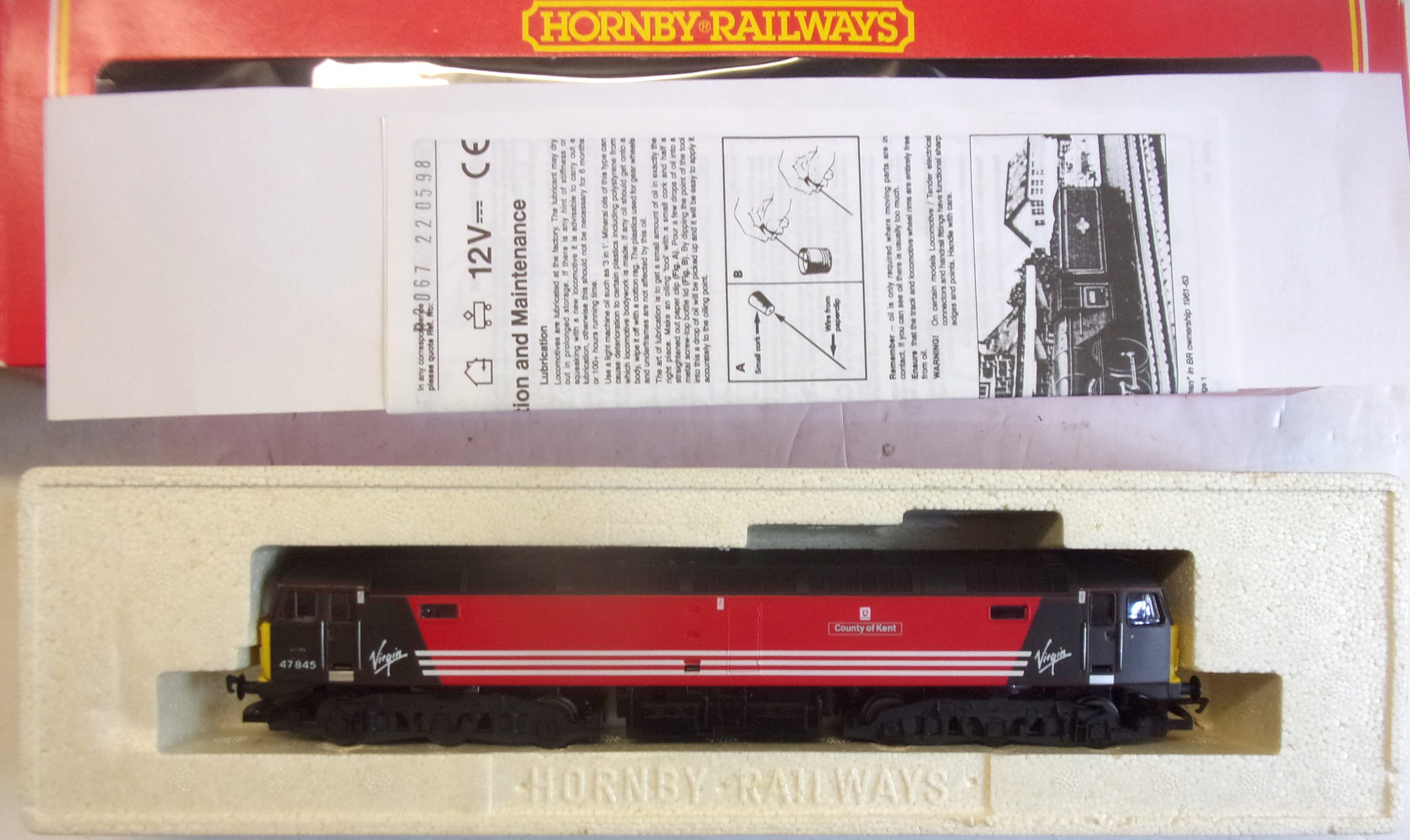 Hornby 00 Virgin Class 47 "County of Kent", boxed, as new.