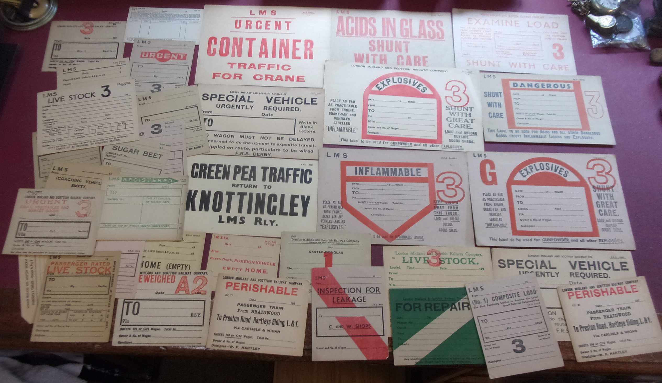 Quantity of Wagon Labels, LMS mixed.