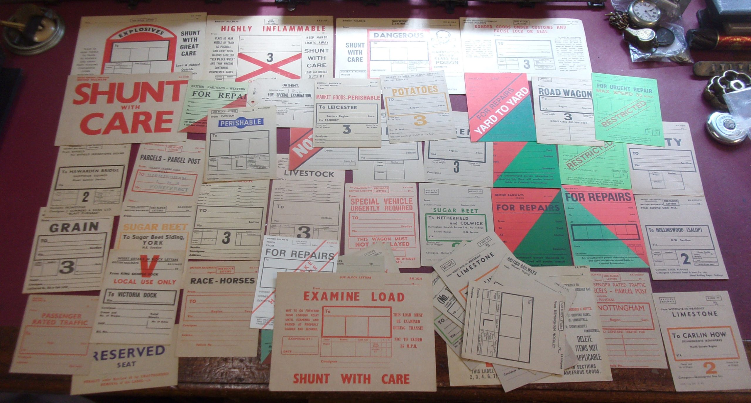 Quantity of Wagon Labels, BR & BTC, early BR.