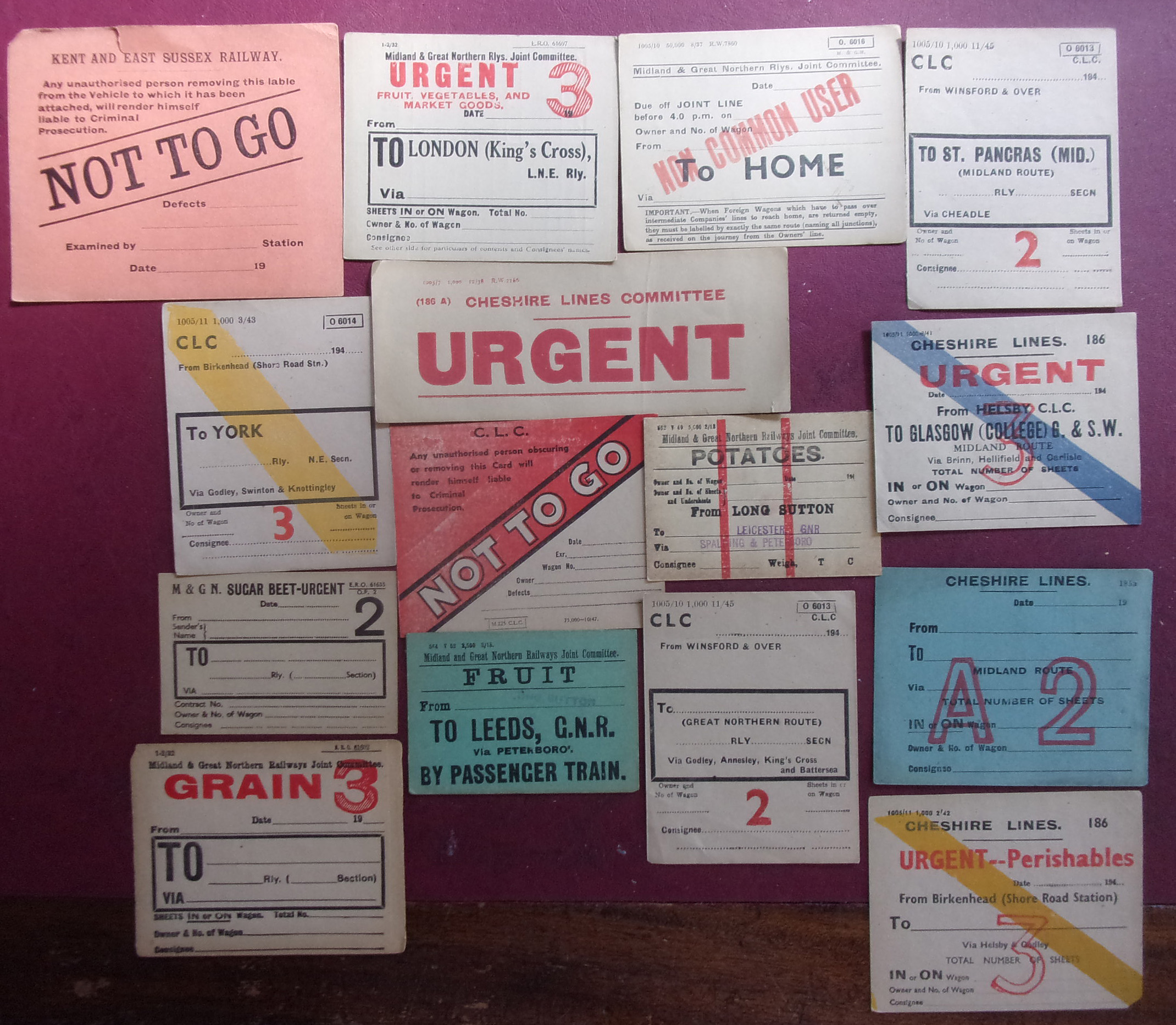 Quantity of Wagon Labels, CLCL & M&GN JNT etc.
