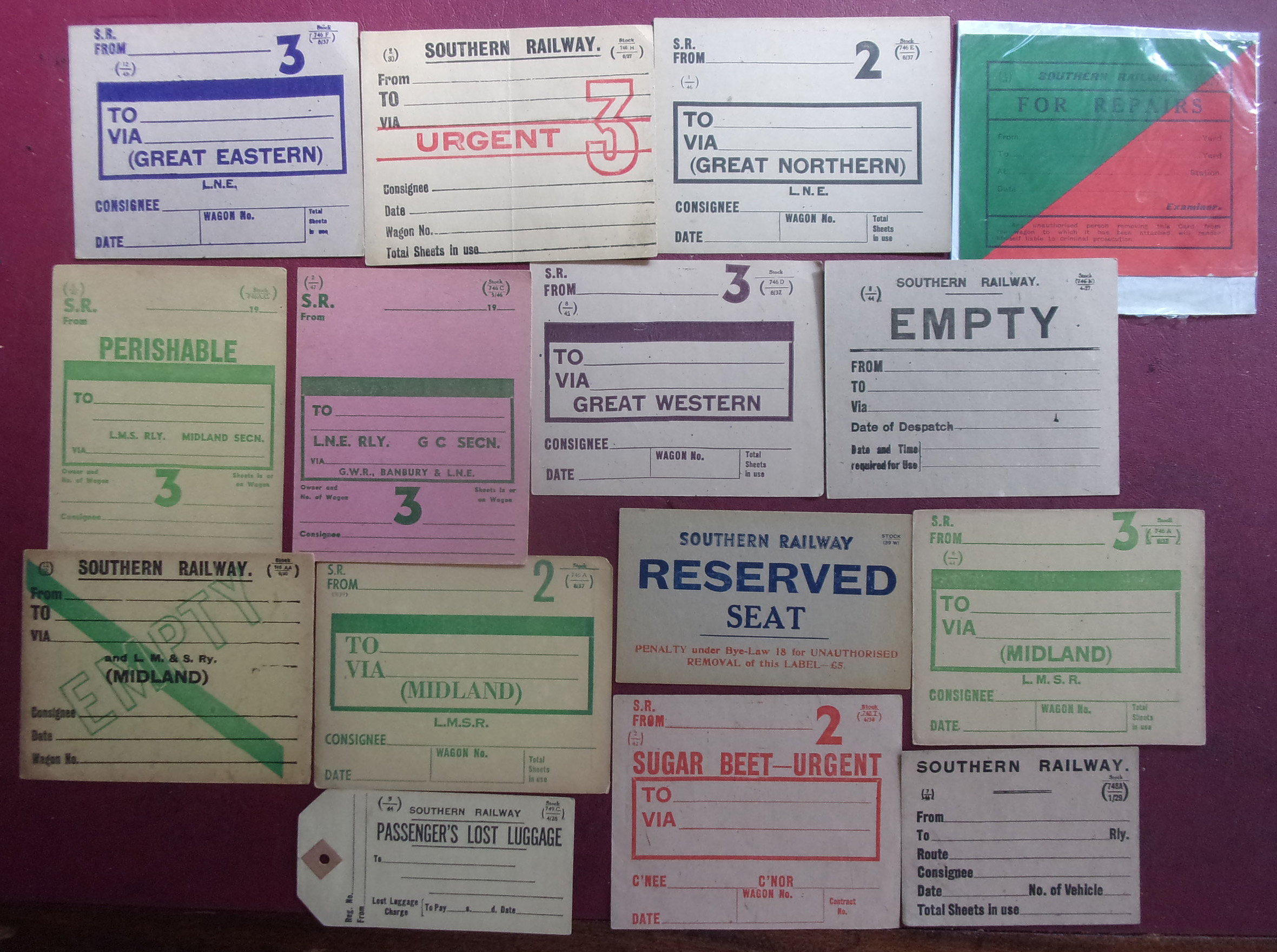 Quantity of Wagon Labels, SR Mix.