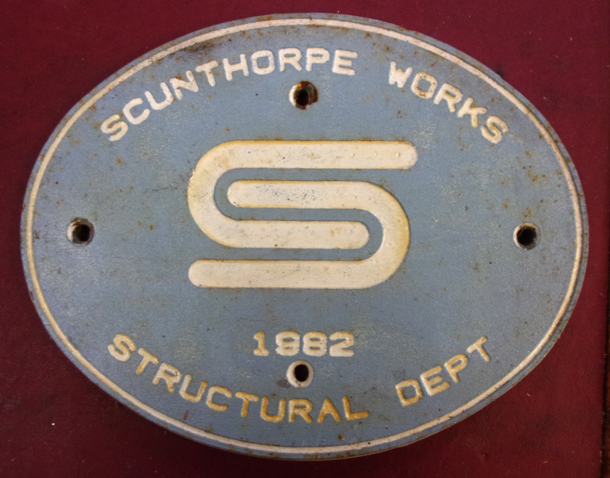 Scunthorpe Steel Works Wagon plate 1982, details as lot 146.