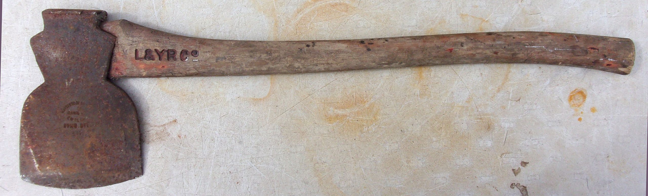 "L&YR" branded Axe. Sound original handle.