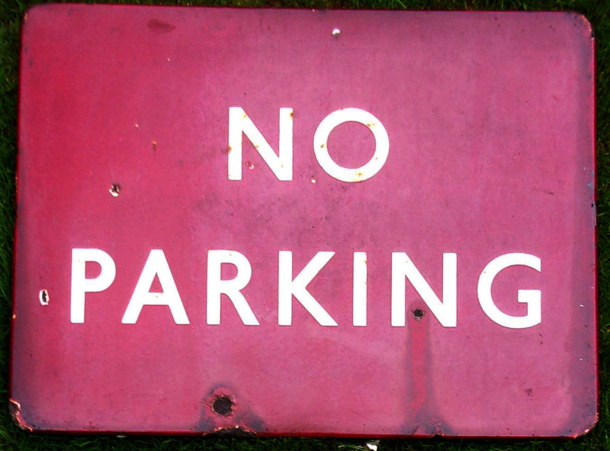 "NO PARKING" BR(M) FF. Good colour & shine. 24" x 18".