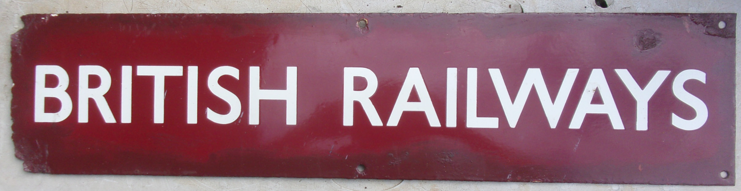 BR(M) "British Railways" Poster Board Header QR size. Some loss to enamel & metal left hand.