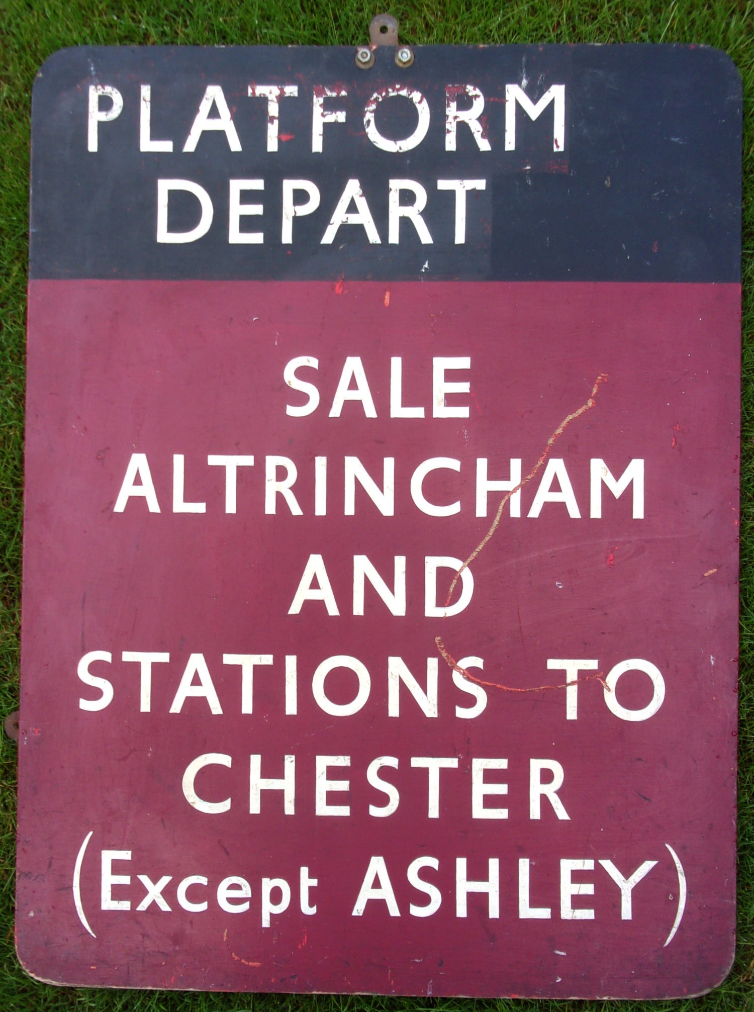 Platform Departure Board, ex Manchester, London Road. Sound condition. Wood construction. 18" x 24".